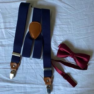 Child size suspenders and bow tie